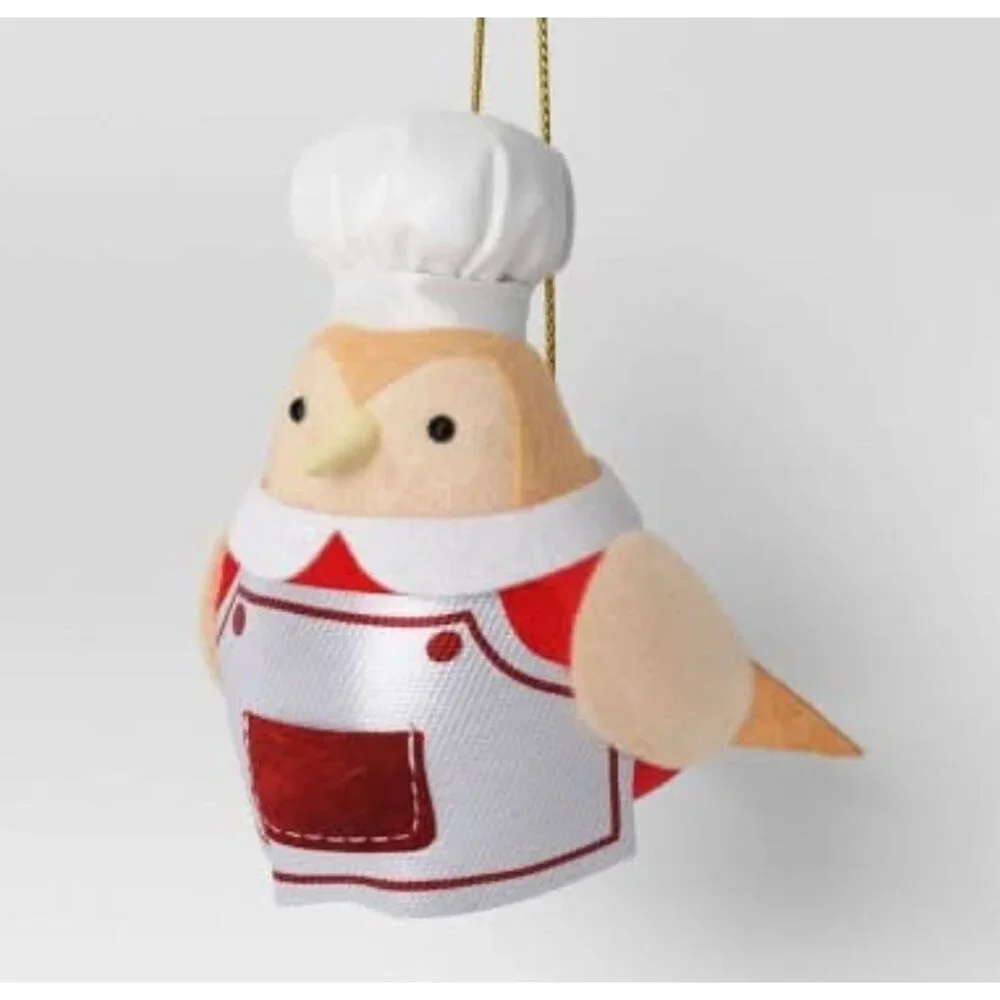 Target Christmas Fabric Chef Bird Ornament Wondershop™ Tree Decorations